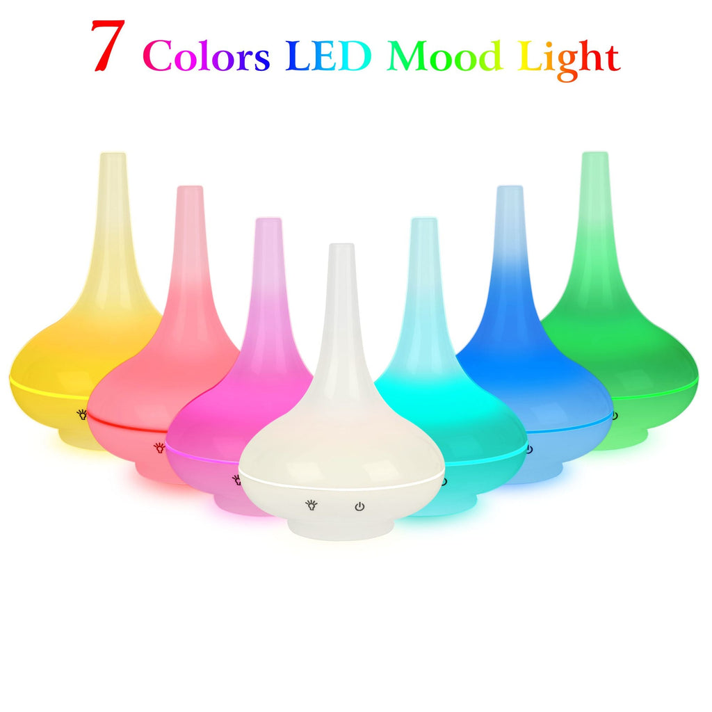Ultrasonic Cool Mist Humidifier 200ml Aroma Essential Oil Diffuser with Colorful Lights Waterless Auto Off for Office Home Yoga Spa