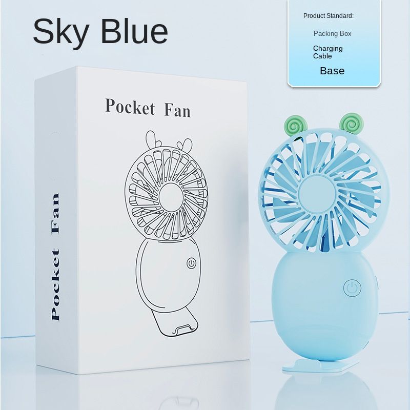 USB mini fan cartoon handheld fan portable desktop charging home electric fan gift