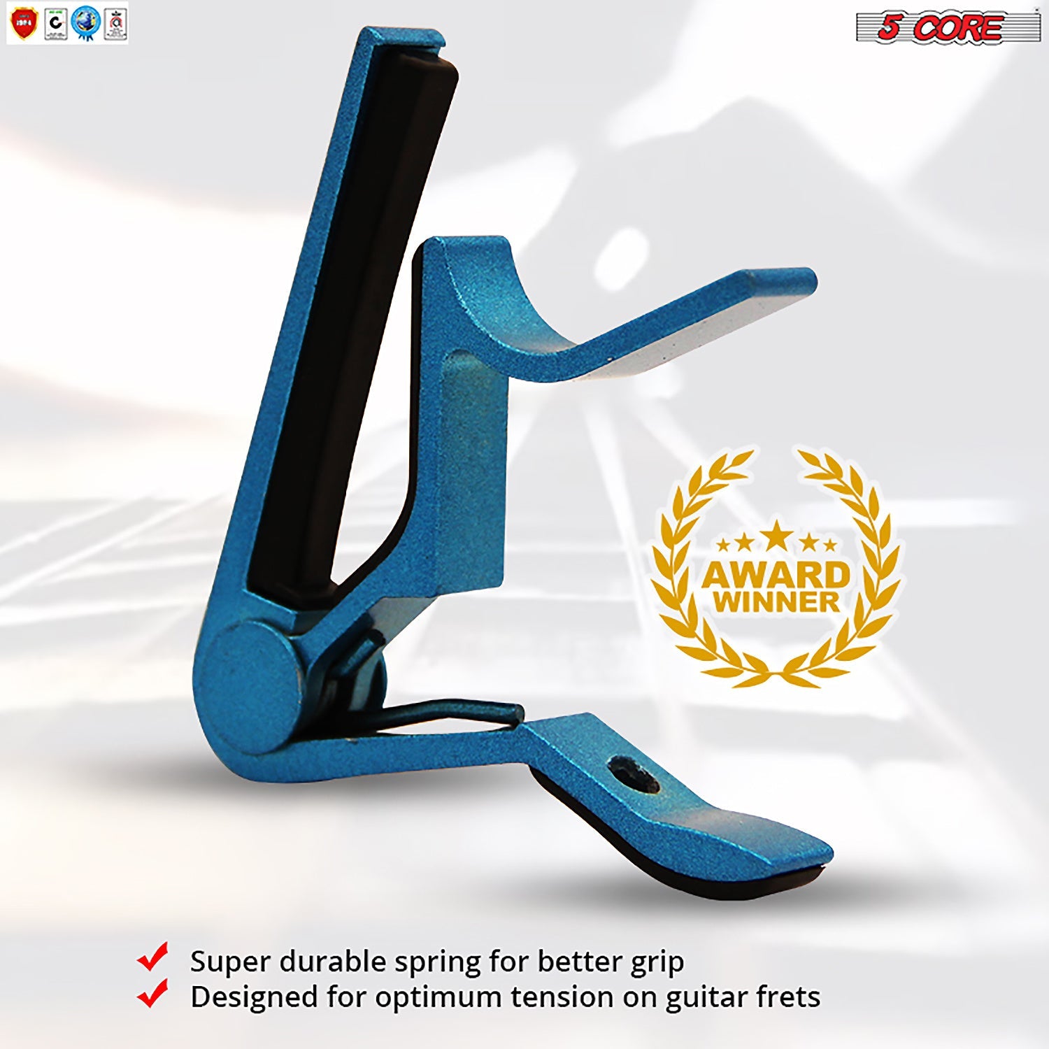 5Core Guitar Capo Acoustic Clip Guitar String Instrument Clamp Fret Electric Guitar Accessories Kapo Guitar Neck CAPO BLUE