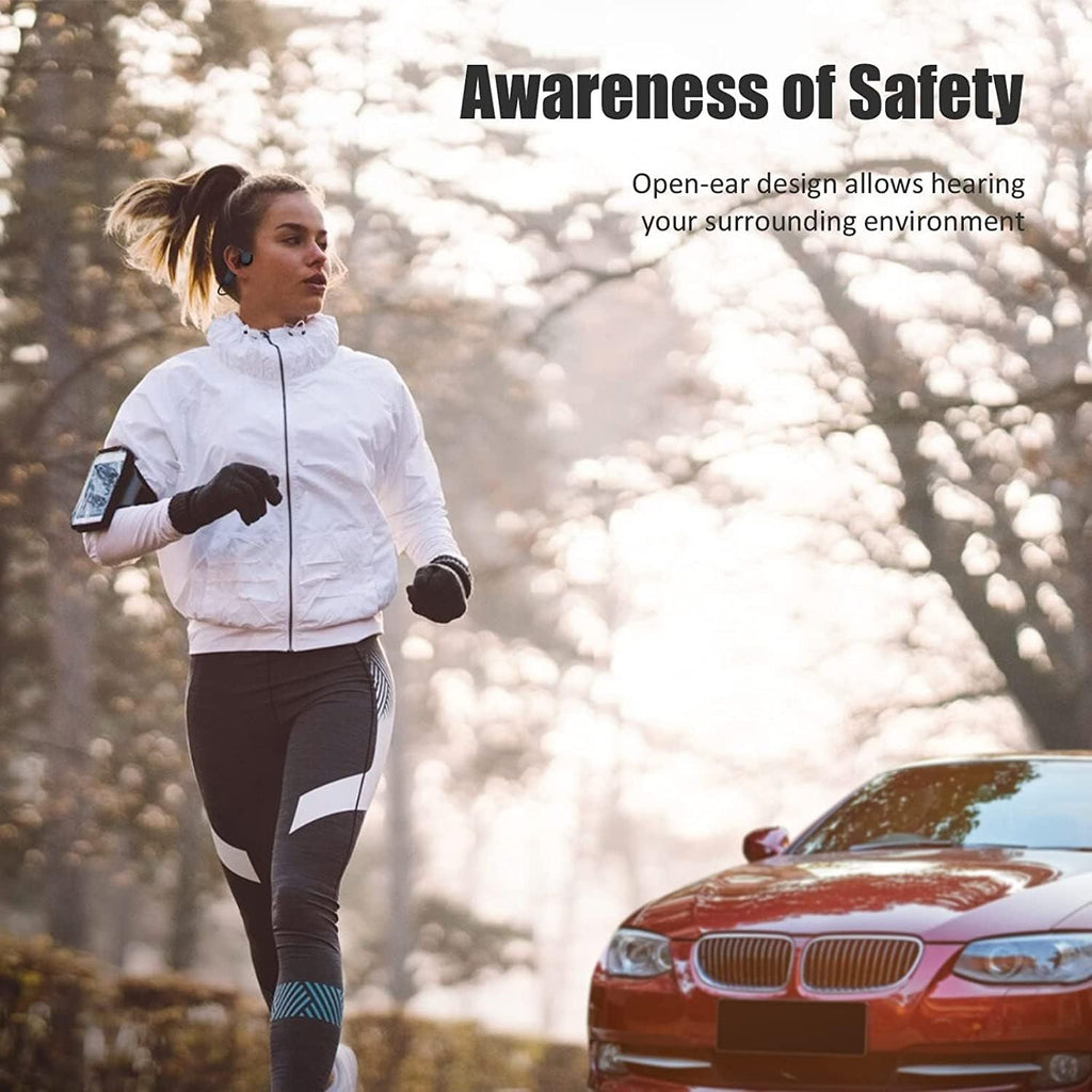 Sport Wireless Bone Conduction Earphones – Open-Ear Safety Design, IPX6 Sweat-proof, 8 Hrs Call
