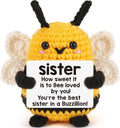 Sister Gifts for Christmas, Sister Birthday Gift, from Sis/Brother, Unique Stocking Stuffer for Women Sis Valentines Mothers Day for Her, Funny Easer Decorations, Cute Handmade Bees