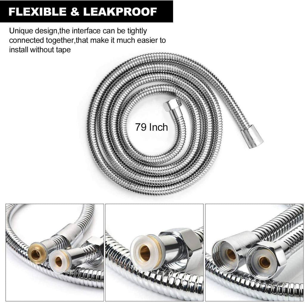 2 m / 3 m / 79" / 118" Shower Water Hose Shower Head Stainless Steel Flexible Replacement Hose