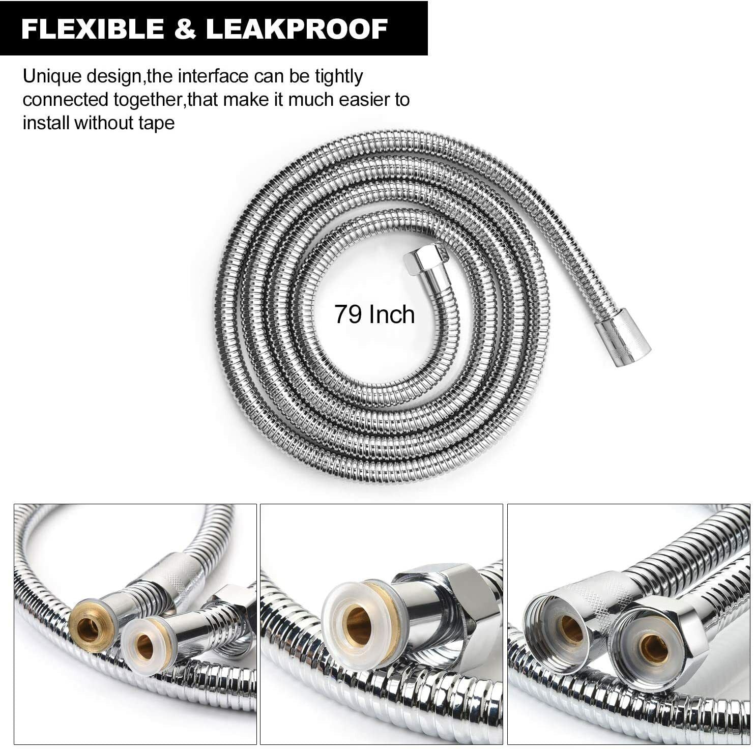 2 m / 3 m / 79" / 118" Shower Water Hose Shower Head Stainless Steel Flexible Replacement Hose