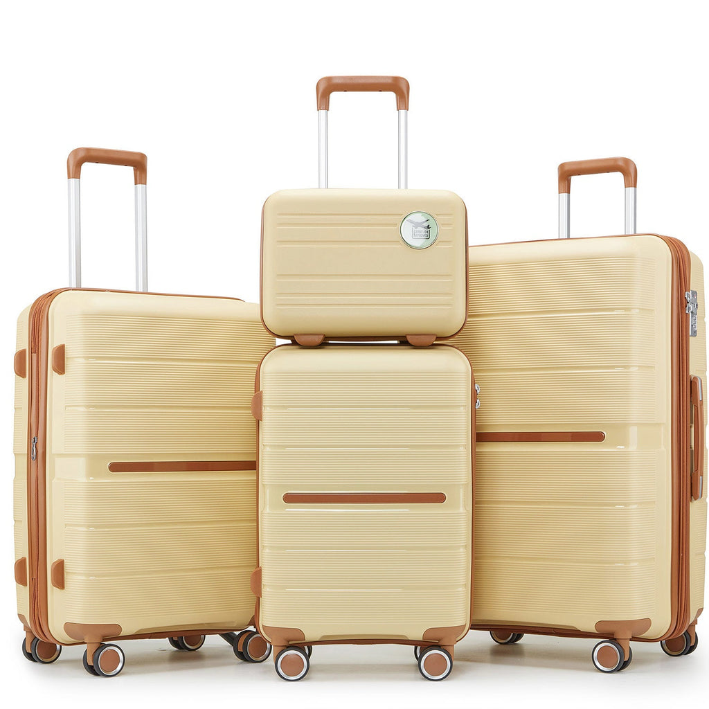 Luggage Sets 4 Piece(14/20/24/28) PP Lightweight & Durable Expandable suitcase
