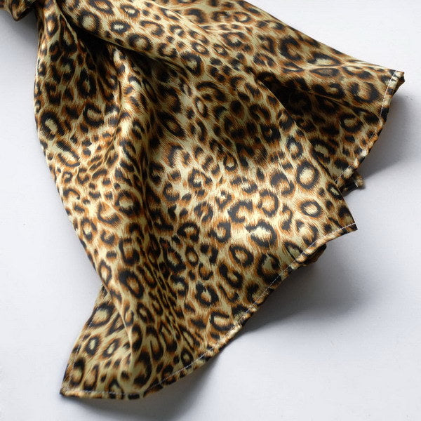 Blando Chic Leopard Grain Color Super Soft Silk Scarf/Wrap/Shawl(Small)