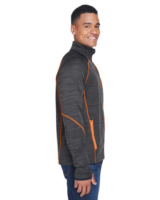 Men's Flux Mélange Bonded Fleece Jacket - CARBON/ OLY RED - S