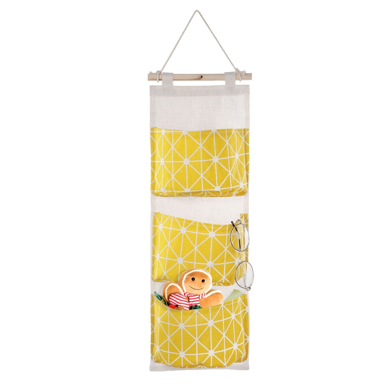Wall Mounted Storage Bag Door Closet Hanging Storage Bag Organizer Waterproof 3 Pockets Pouch