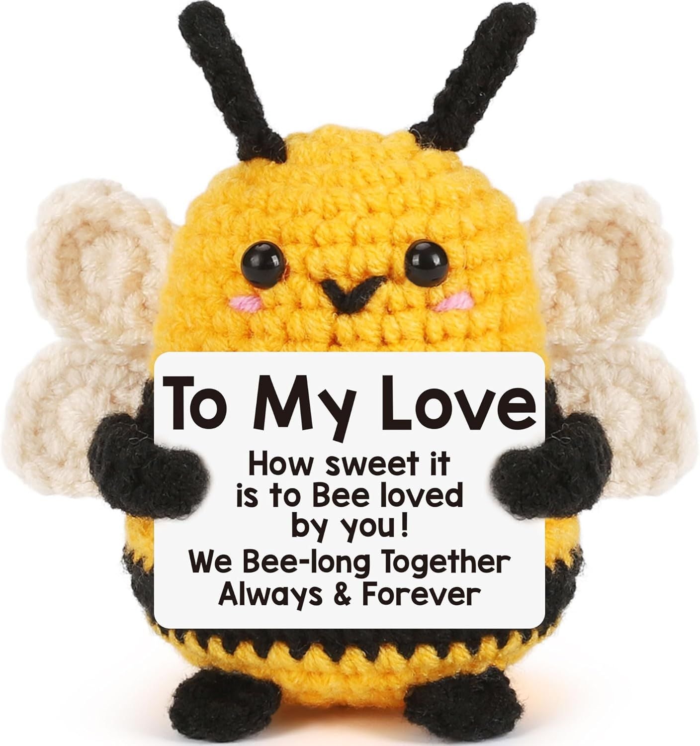 I Love You Gifts for Her Him Boyfriend Girlfriend Birthday Anniversary for Couples Husband Wife Romantic to My Love Cute Handmade Crochet Bee Themed Gift for Women Men