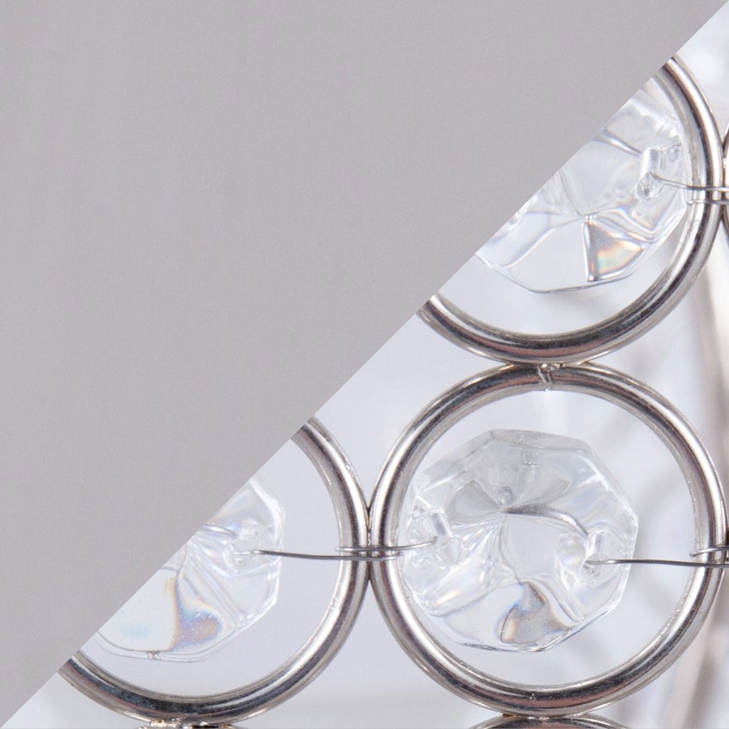 Ashland 27" Contemporary Metal Table Lamp in Polished Nickel with Round Clear K9 Crystal Beads and Polished Nickel Shade from Grandview Gallery by - Set of 2