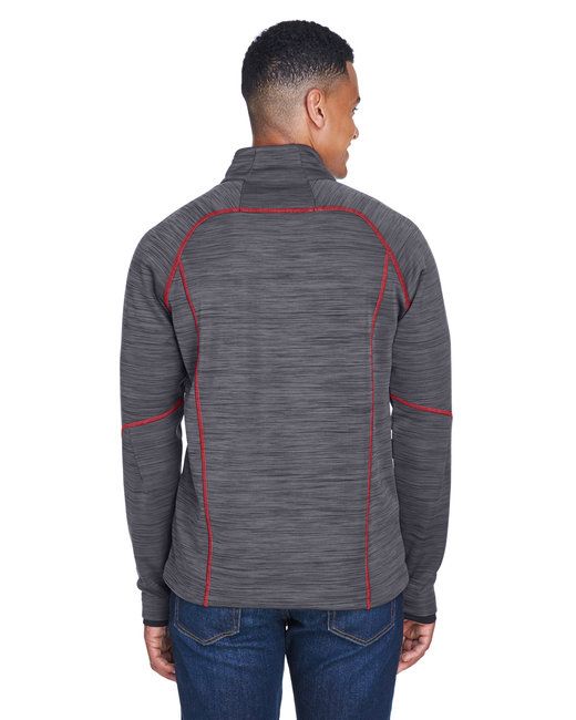 Men's Flux Mélange Bonded Fleece Jacket - CARBON/ OLY RED - S