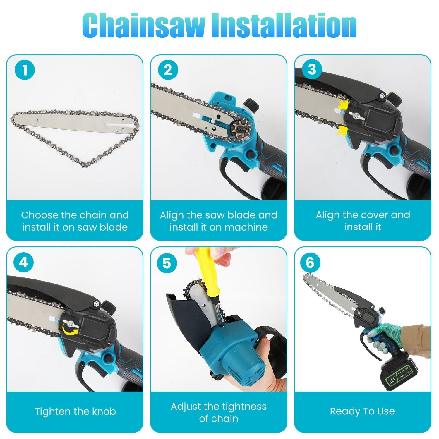 2-In-1 8' Cordless Electric Pole Saw and Mini Chainsaw with Extension Poles 2Pcs 21V 3.0Ah Batteries Adjustable Length Chain Saw With Auto Oiler Safety Switch For Wood Cutting