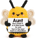 Emotional Valentines Bee Gifts for Aunt Auntie, from Niece Nephew, Aunt Gift for Christmas, Birthday, Auntie Mothers Day, Christmas - Handmade Crochet Bee for Easter Basket Essentials