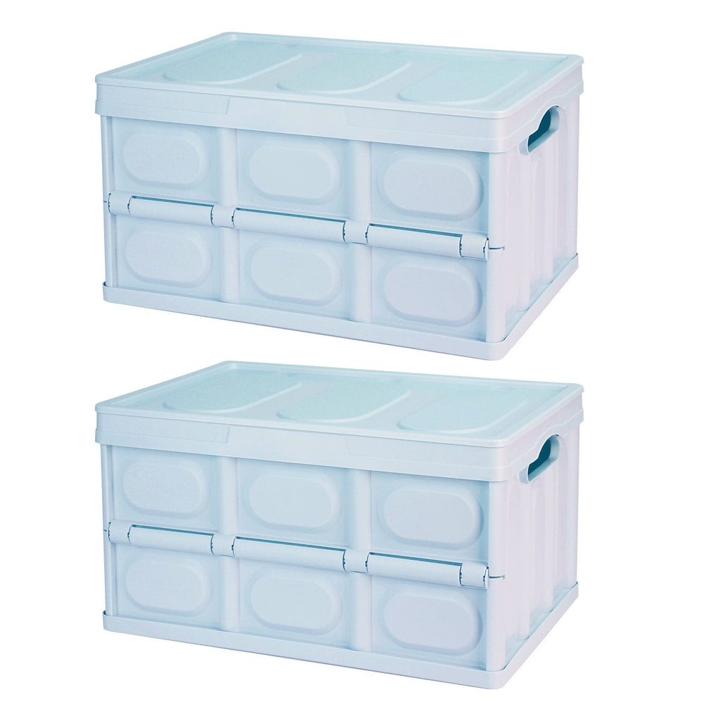 Collapsible Storage Bins With Dustproof Lid Waterproof Interior Bag Handle Stackable Storage Box Container Utility Organizer Crate For Camping Fishing Living Room