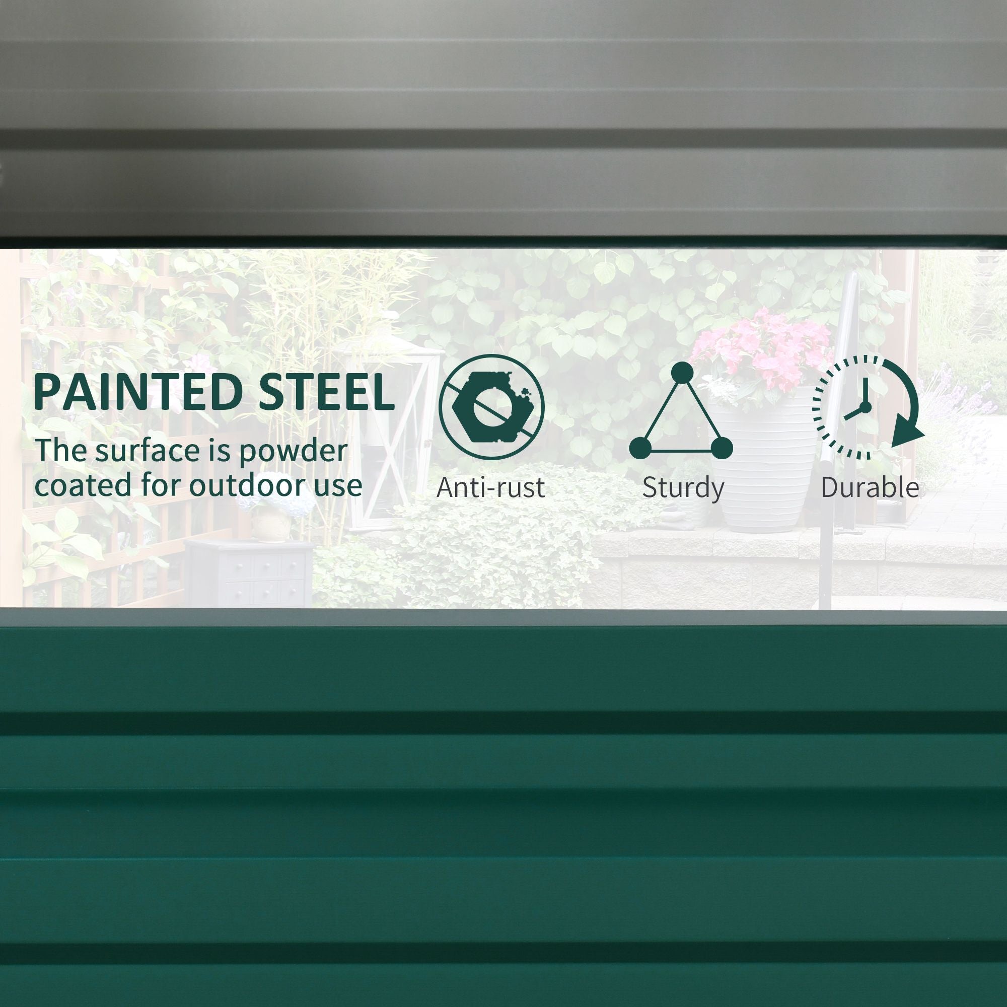 Galvanized Raised Garden Bed, Outdoor Planter Box for Vegetables, Flowers, Herbs, 4' x 2' x 1', Green