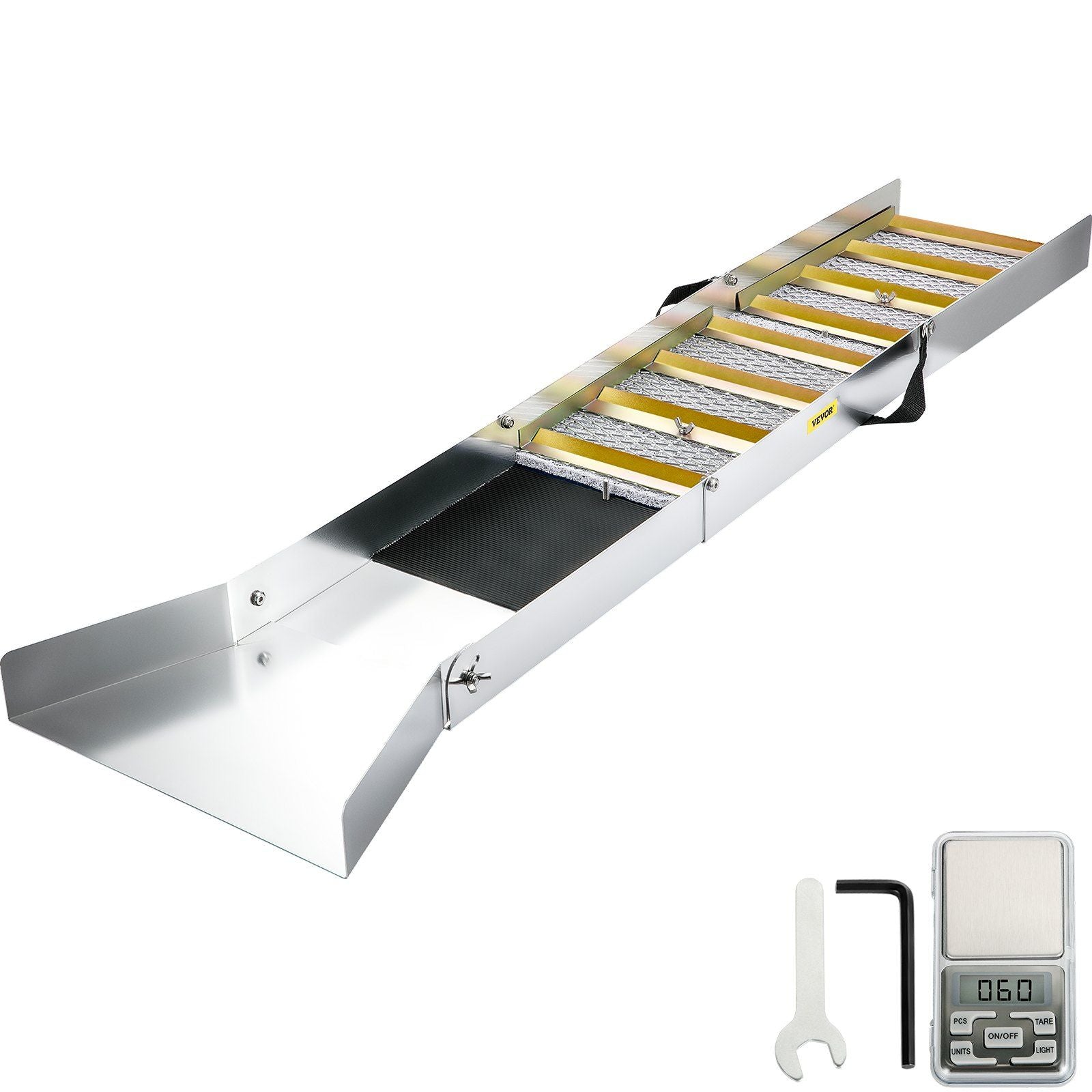 VEVOR Folding Aluminum Alloy Sluice Box, Compact 50" Sluice Boxes for Gold, Lightweight Gold Sluice Equipment, Portable Sluice Boxes with Miner's Moss, River, Creek, Gold Panning, Prospecting, Dredgin