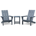 3Pcs Outdoor Adirondack Chairs,Patio Lawn Chairs with Side Table,for Deck Garden Backyard Balcony,Dark Grey
