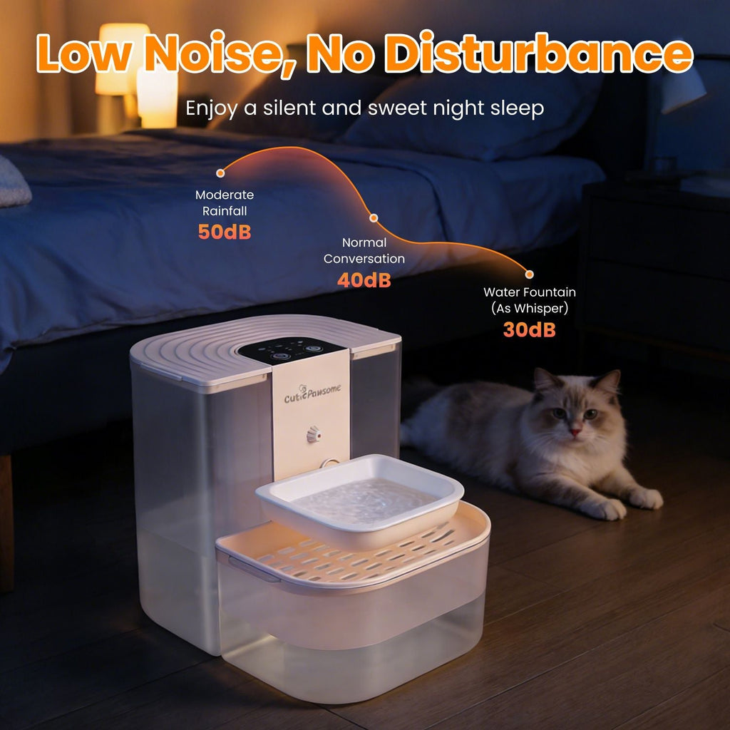 Smart Pet Water Fountain Automatic Cat Water Dispenser 4.5L Cordless Rechargeable Dog Water Fountain Self-Refill with 3 Adjustable Volume 3 Time Intervals Remote Control Cleaning Brush