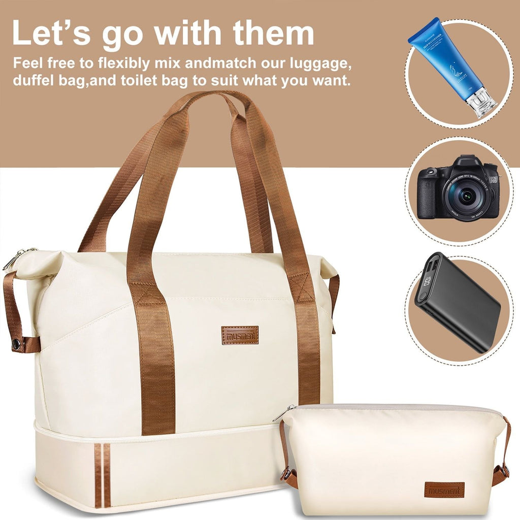 Expandable Suitcase Set Luggage Sets, 20 inch Carry On Luggage with TSA Lock and Double Spinner Wheels,(Ivory White,3 PCS set )