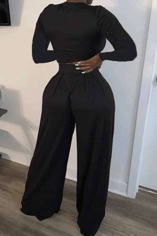 SETS WIDE TWO PIECE HIGH-WAIST PANTS