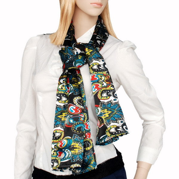 Blando Sea Green Distinctive Stylish Paisley Pattern Fashion Soft Silky Scarf/Wrap/Shawl(Small)