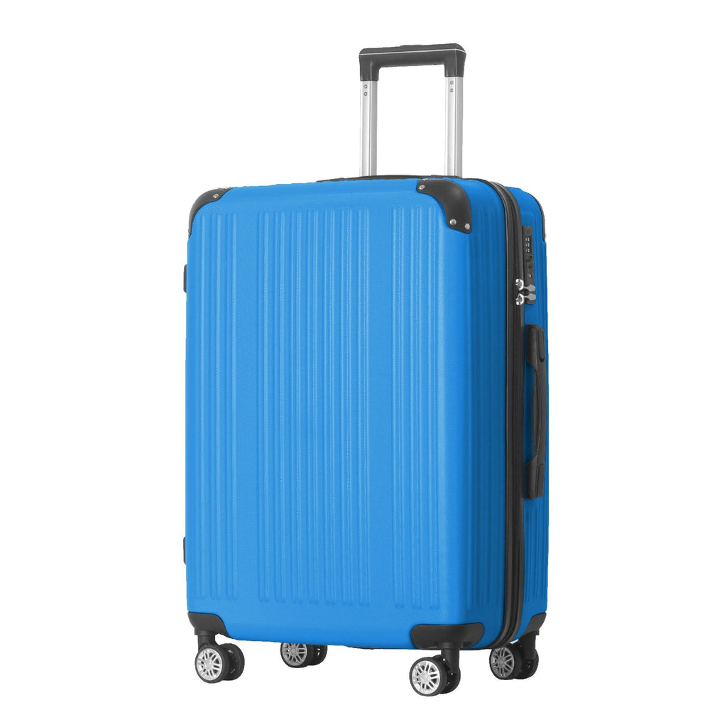 3-Piece Lightweight ABS Hardshell Luggage Set (20", 24", 26") in Deep Blue with Spinner Wheels, TSA Lock, and Adjustable Telescopic Handle - Durable Travel Suitcases