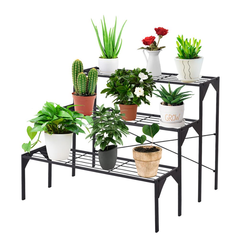 1PC Outdoor 3 Tier Metal Plant Stand with Heavy Duty Rack for Multiple Use