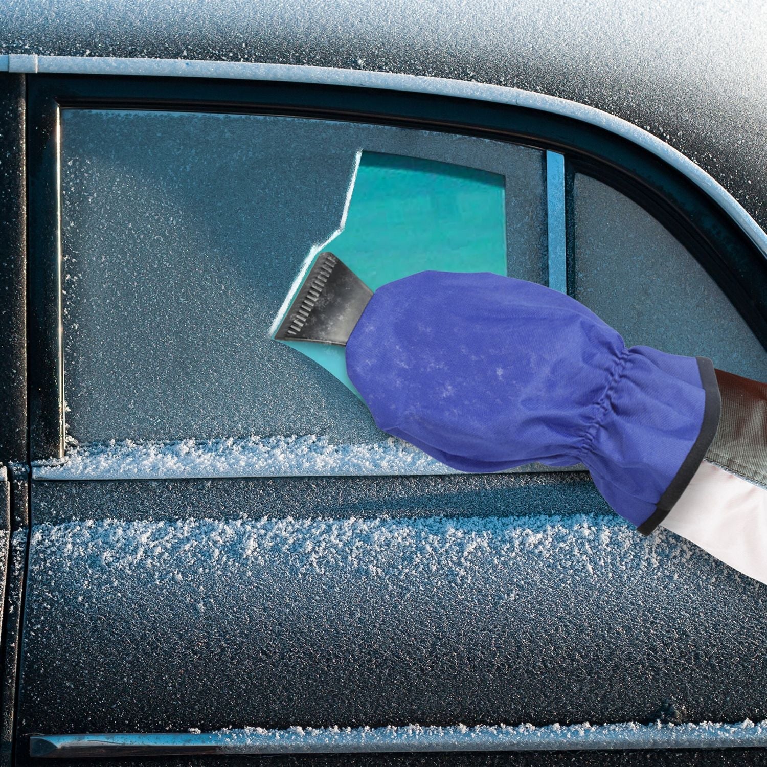 Ice Scraper Glove Car Windshield Snow Scraper Remover Glove Lined of Fleece Winter Ice Scraper Mitt Keep Warm