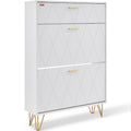 VEVOR Shoe Cabinet with 3 Flip Drawers, Shoe Storage Cabinet for Entryway, Free Standing Shoe Storage Organizer for Heels, Boots, Slippers in Hallway, Living Room