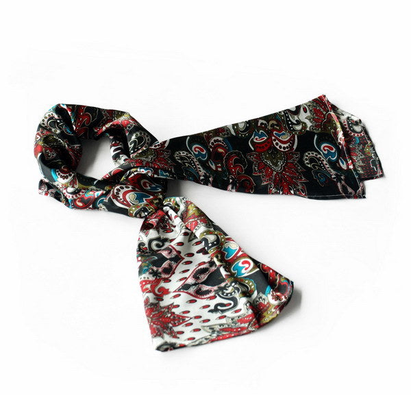 Blando Black & Blue Distinctive Stylish Paisley Pattern Fashion Soft Silky Scarf/Wrap/Shawl(Small)