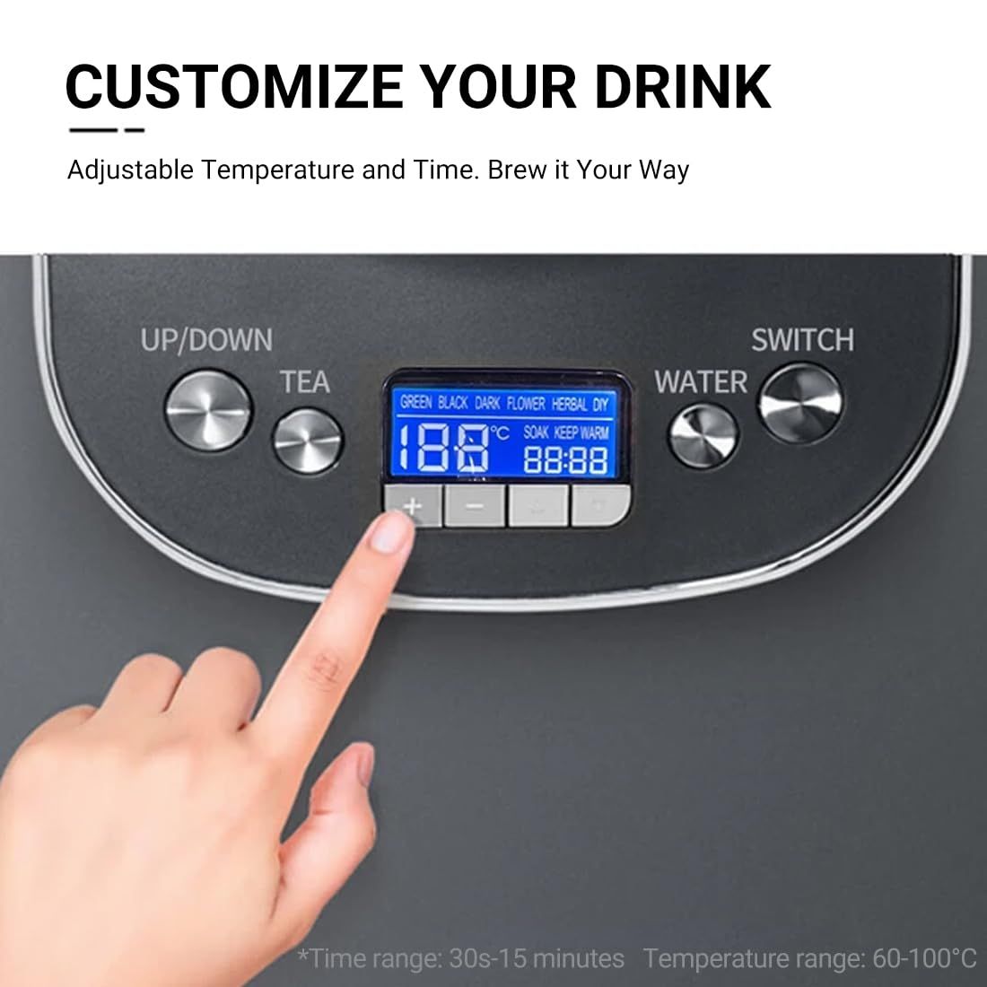 Joydeem Hot Tea Maker, Glass Electric Kettle with Auto Lift Tea Infuser and Temperature Control, 1.7L, JD-ZC6088G