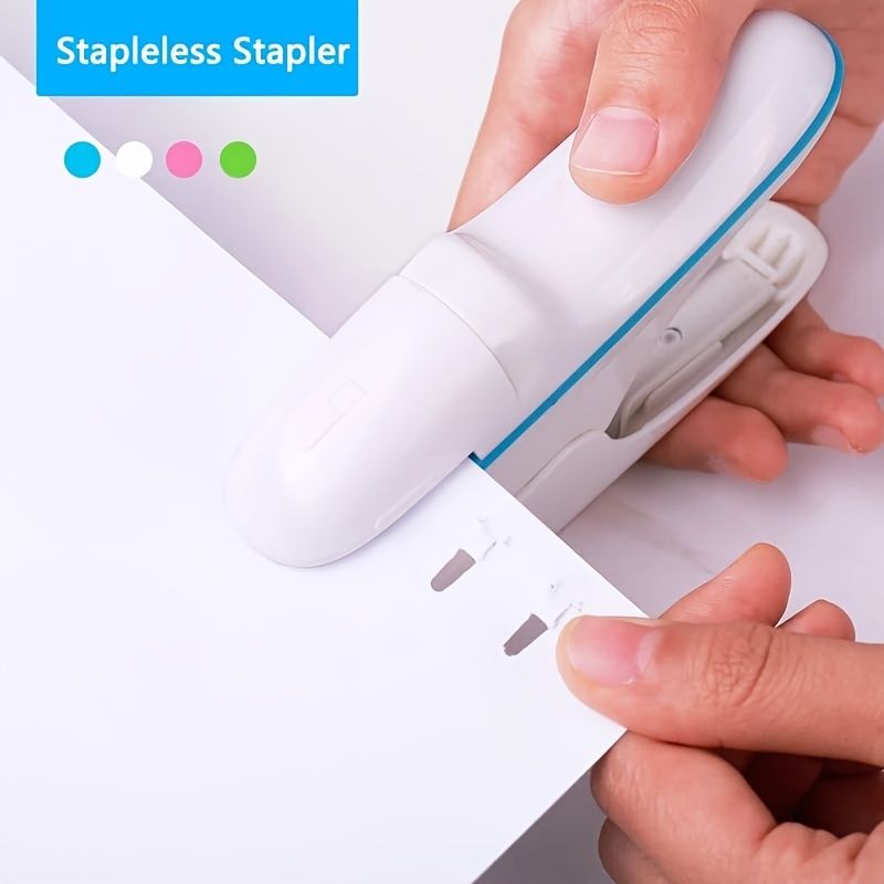 Desktop Nail-Free Stapler Maximum Fixed 7 Sheets, Mini Portable No Staple Stapling Machine Book Paper For Home School Office, Desktop Needle-Free Stapler For Bills, Papers And Documents Binding