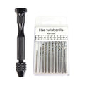 Black Hand Twist Drill 0.3-3.4mm Vajra Bodhi Woodworking Drilling Manual Punching Tool Twist Drill Set