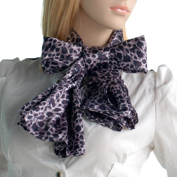 Blando Burgundy Elegant Stylish Leopard Design Natural Silk Scarf/Wrap/Shawl(Small)