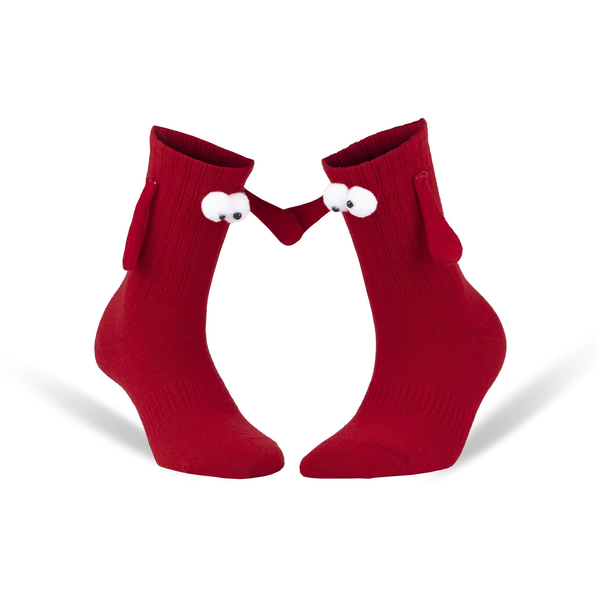 Magnetic Holding Hands Socks with Cartoon Eyes Couples Socks for Valentines Day 1 Pair