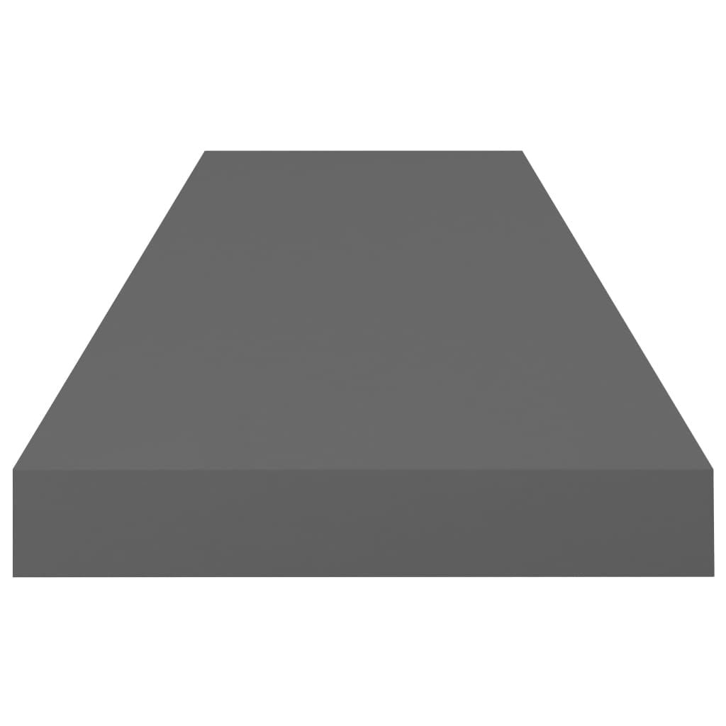 Wall Shelf Set of 2 High gloss grey Honeycomb MDF, metal frame