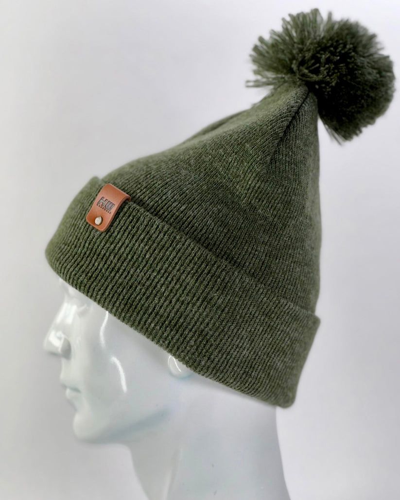 HAAKWEAR Pom Pom Beanie - Made in USA - Forest Green