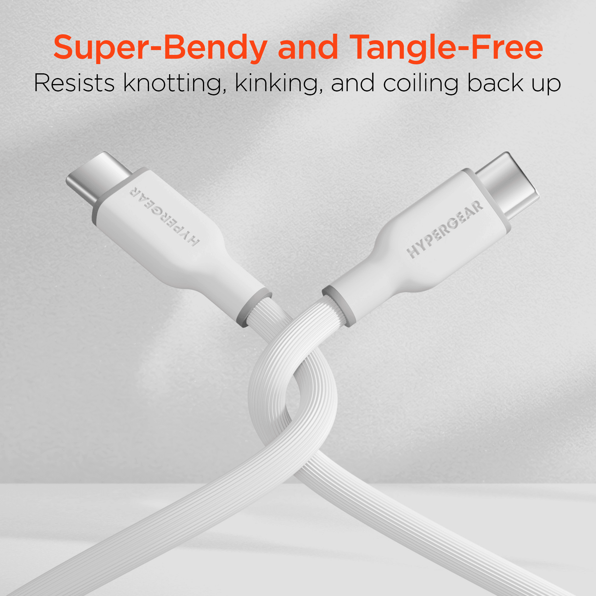 HyperGear Flexi PRO USB-C to USB-C Cable 10ft Black