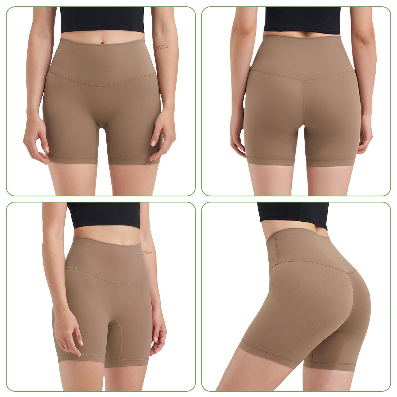 Women's High Waist Biker Shorts Tummy Control Pants Athletic Leggings Spandex Booty Shorts with 6.3In Inseam No Front Seam for Workout Yoga Running Volleyball Dance