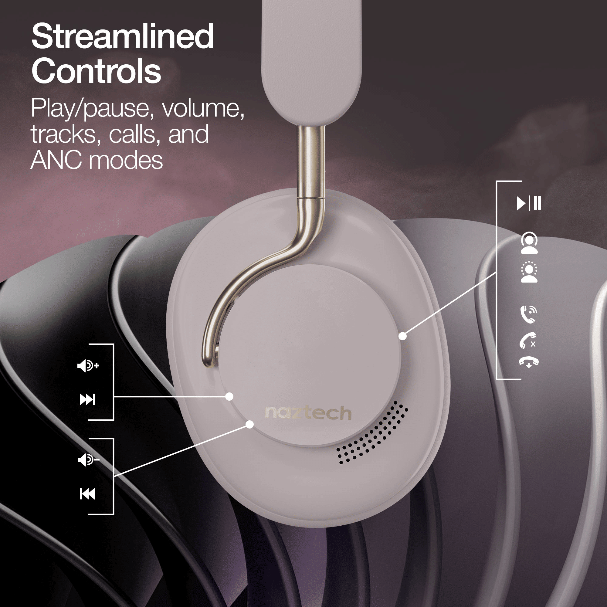 Naztech Aura 360 ANC Wireless Headphones