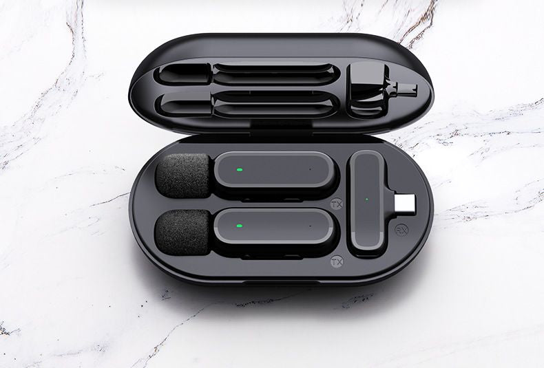 New K60 Intelligent Noise Reduction Wireless Lavalier Microphone 2.4G Charging Chamber Mini Live Reverberation Microphone