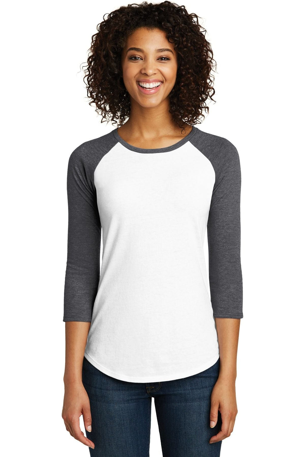 District Women's Fitted Very Important Tee 3/4-Sleeve Raglan DT6211