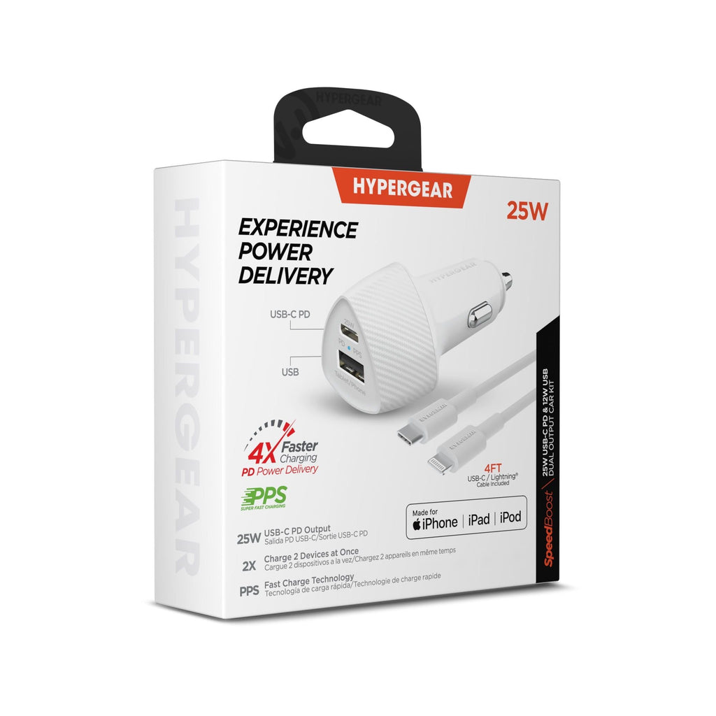 HyperGear SpeedBoost 25W PD Lightning Car Kit