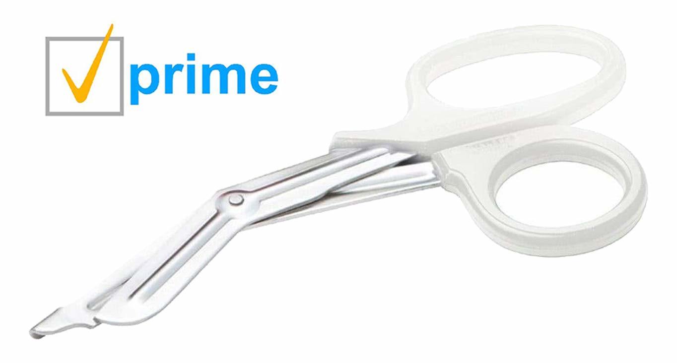 White Trauma Shears 7 1/4", Medical Scissors for Nurses 7.25', Heavy Duty Surgical Scissors, Stainless Steel Bandage Scissors, Durable and Reliable Nurse Scissors, Medical Shears for Emergency