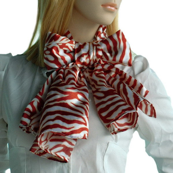 Blando Red Funky Zebra Animal Pattern super soft Silk Scarf/Wrap/Shawl(Small)
