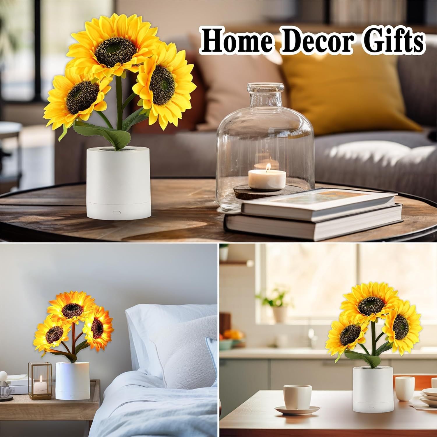 Sunflower Flower Lamp Gifts for Birthday Valentines Mothers Day Gifts for Women Mom Grandma Girlfriend Friend Wife Anniversary Birthday, Bedroom Bar Coffee Shop Sunflower Light Lamp Decor