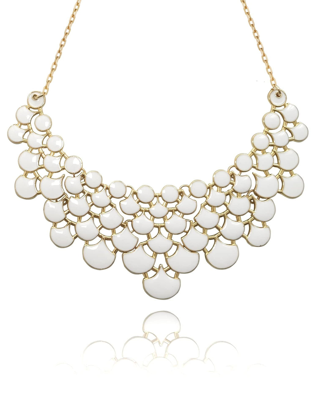 Jane Stone Fashion Statement Collar Necklace Vintage Openwork Bib Costume Jewelry