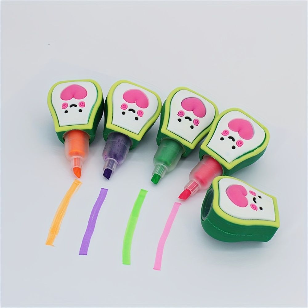 4 Colors / Box Cute Marker Pen Kawaii Drawing Graffiti Painting Fluorescent Jenga Highlighter Pen School Office Stationery