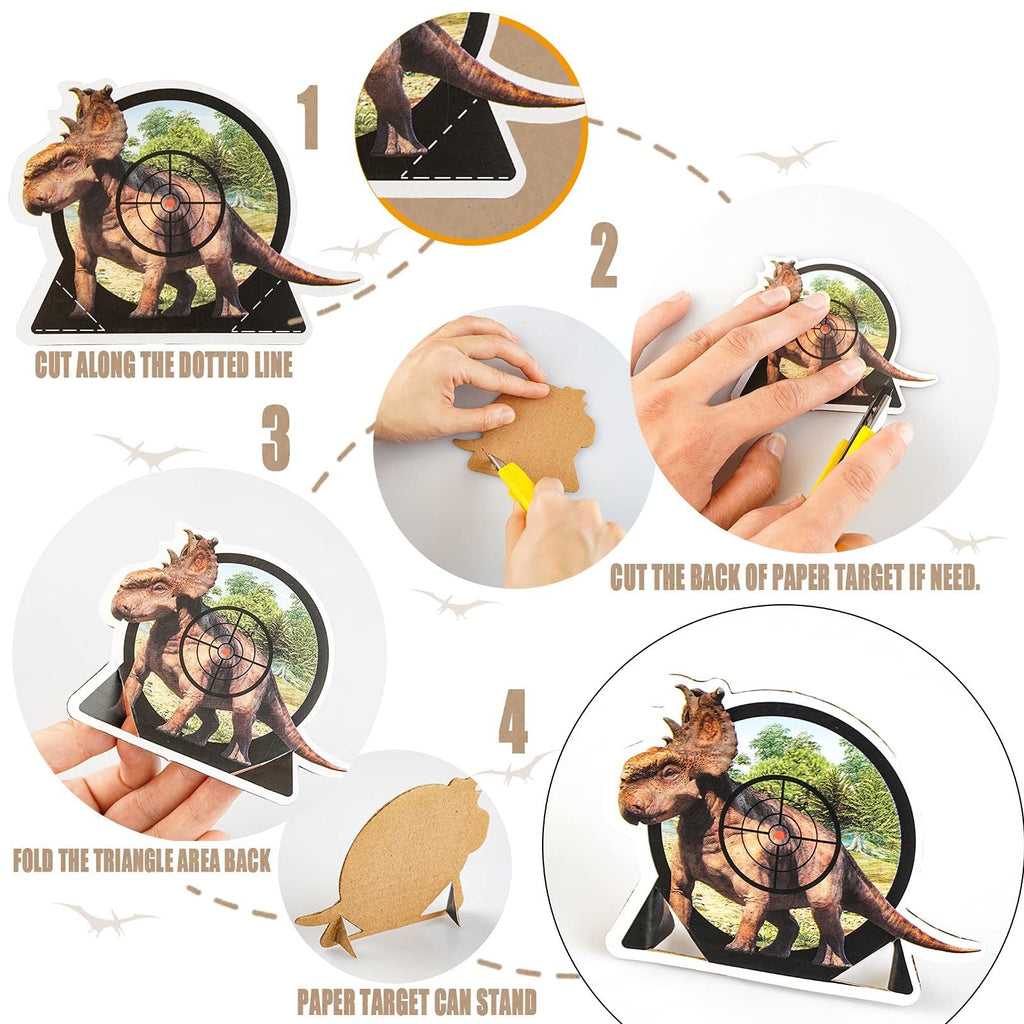 Rocket Launcher Airplane Toy with 4 Dinosaur Targets 2 Foam Pterosaur Shooting Games for Outdoor Kids Toys 5 6 7 8 Year Old Boy Catapult Plane Toy Christmas Easter Gift