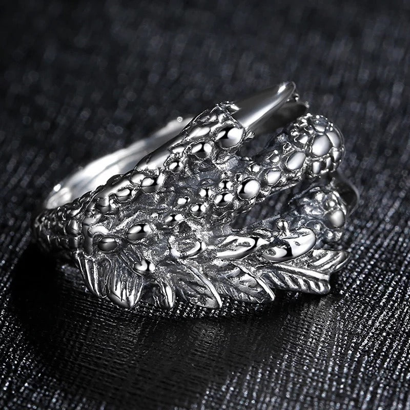 Claw Rings Punk Dragon Eagle Claw High Quality Alloy Casting Black Open Ring for Men and Women
