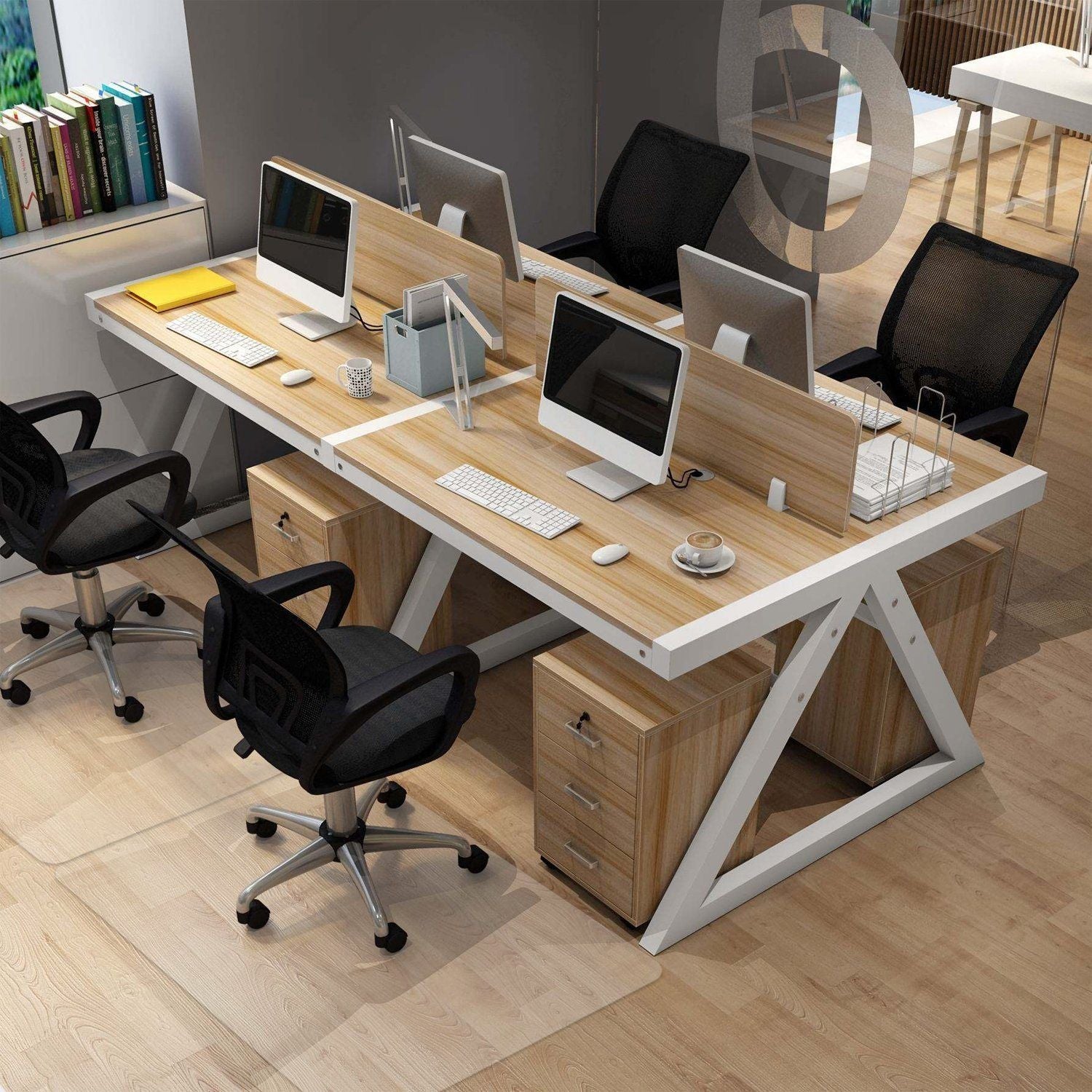 Direct Wicker Office Chair Mat for Hard Floor (30 "X 48" Rectangle), Transparent PVC Material